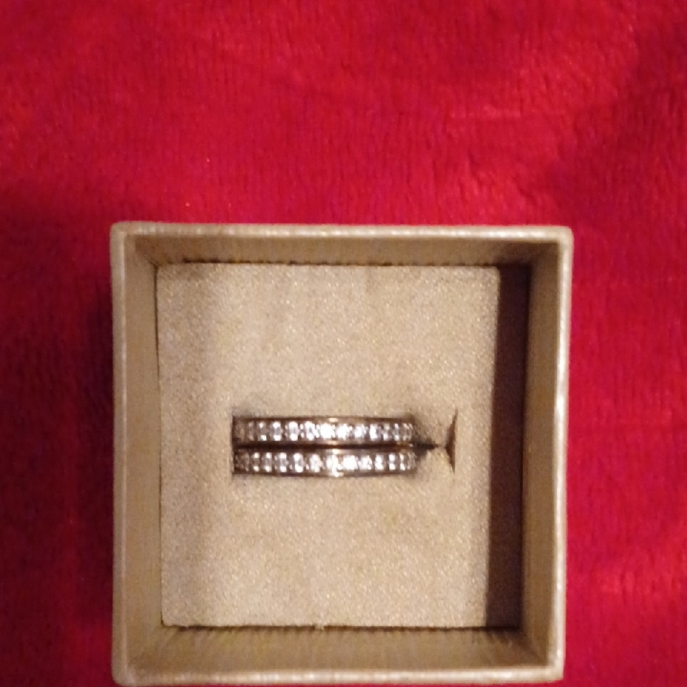 18k Gold Over Sterling Silver Eternity Ring Guards. Size 6-7.